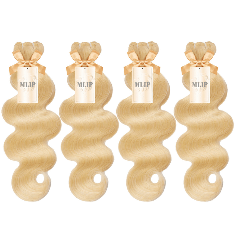 MLIP 4 Bundles Raw 15A Indian Hair Natural Black Brown Highlight 613 Blonde Body Wave 100% Virgin Hair Blundes
