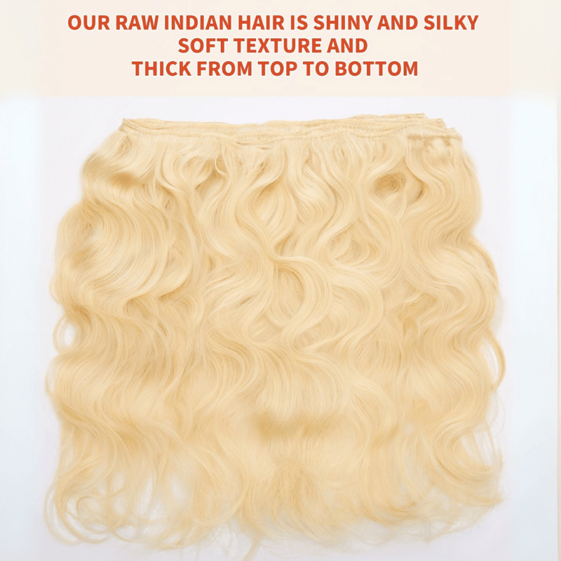 MLIP 4 Bundles Raw 15A Indian Hair Natural Black Brown Highlight 613 Blonde Body Wave 100% Virgin Hair Blundes