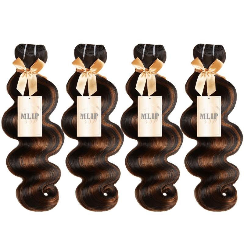 MLIP 4 Bundles Raw 15A Indian Hair Natural Black Brown Highlight 613 Blonde Body Wave 100% Virgin Hair Blundes