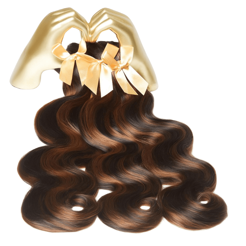 MLIP Raw 15A Indian Hair Natural Black Brown Highlight Body Wave 100% Virgin Hair Bundles