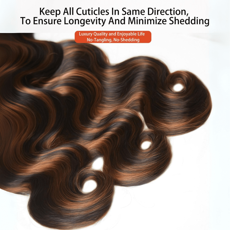 MLIP Raw 15A Indian Hair Natural Black Brown Highlight Body Wave 100% Virgin Hair Bundles