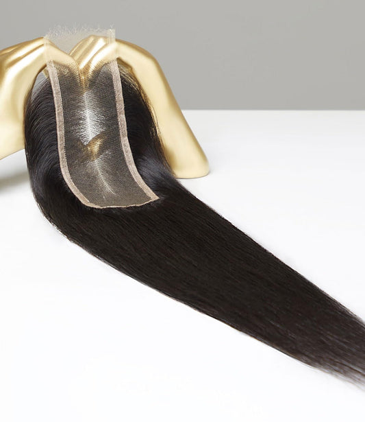 Mlip 2x6 HD Lace Closure Body Wave, 0.10mm Ultra Thin Invisible Swiss Lace, Skinlike Real HD Lace Melt into Skin Perfectly, Pre-plucked Natural Hairline, Raw Indian Human Hair 14 Inches Natural Color