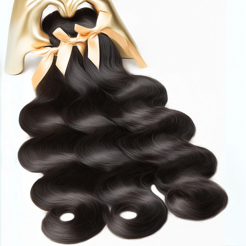 MLIP Raw 15A Indian Hair Natural Black Brown Highlight Body Wave 100% Virgin Hair Bundles