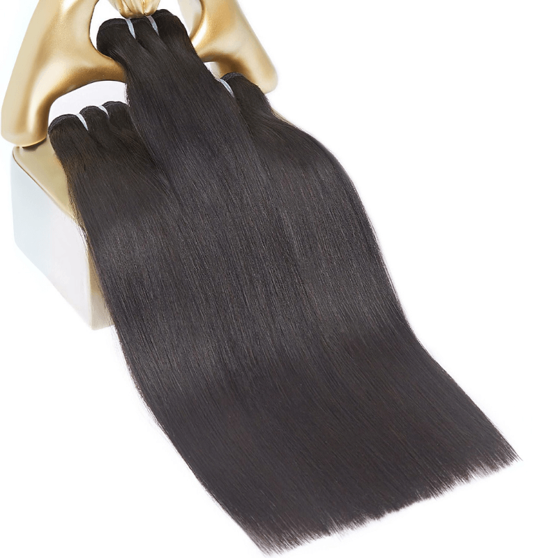 MLIP 4 Bundles Raw 15A Indian Hair Natural Black Highlight Brown Straight 100% Virgin Hair Bundles