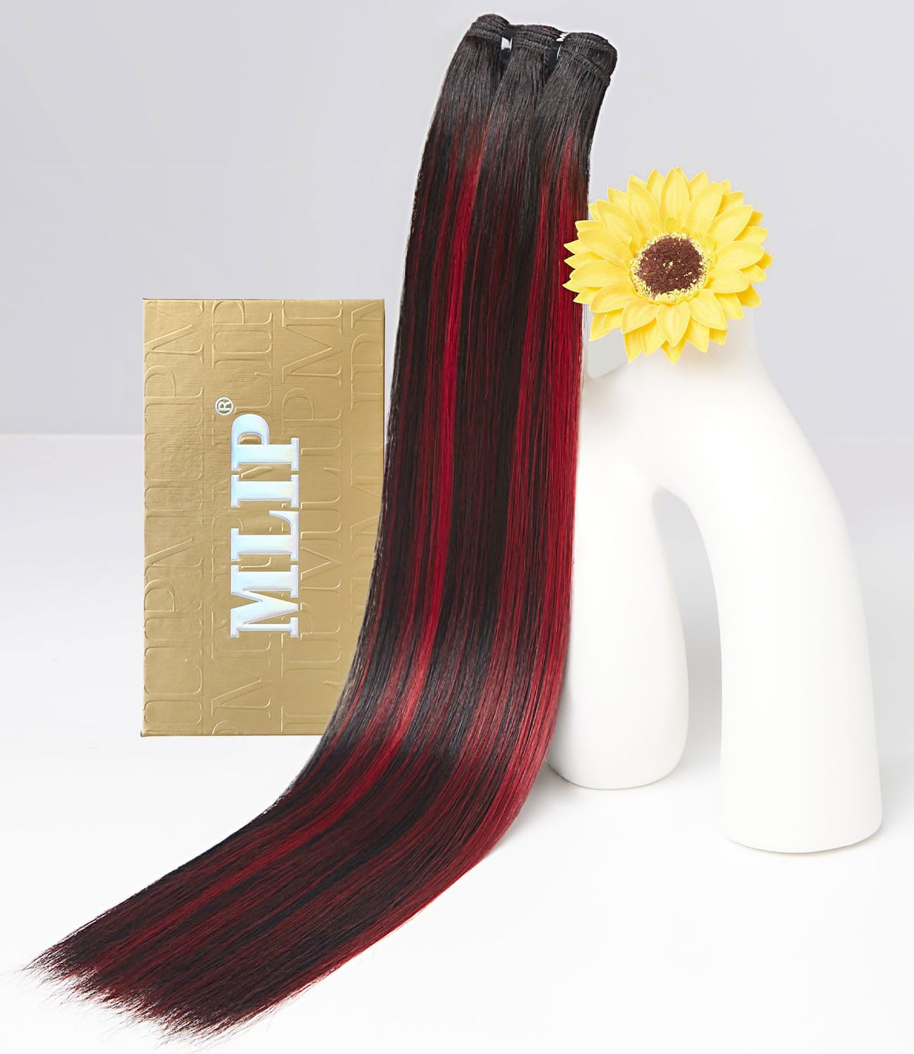 mlip Raw Indian Hair Bundle Straight, Enhanced Quality Bundle, 18A Virgin Hair, No Tangle Shedding, Triple the Lifespan, Keep Texture Silky Soft After Multiple Washes, 1B99J Color