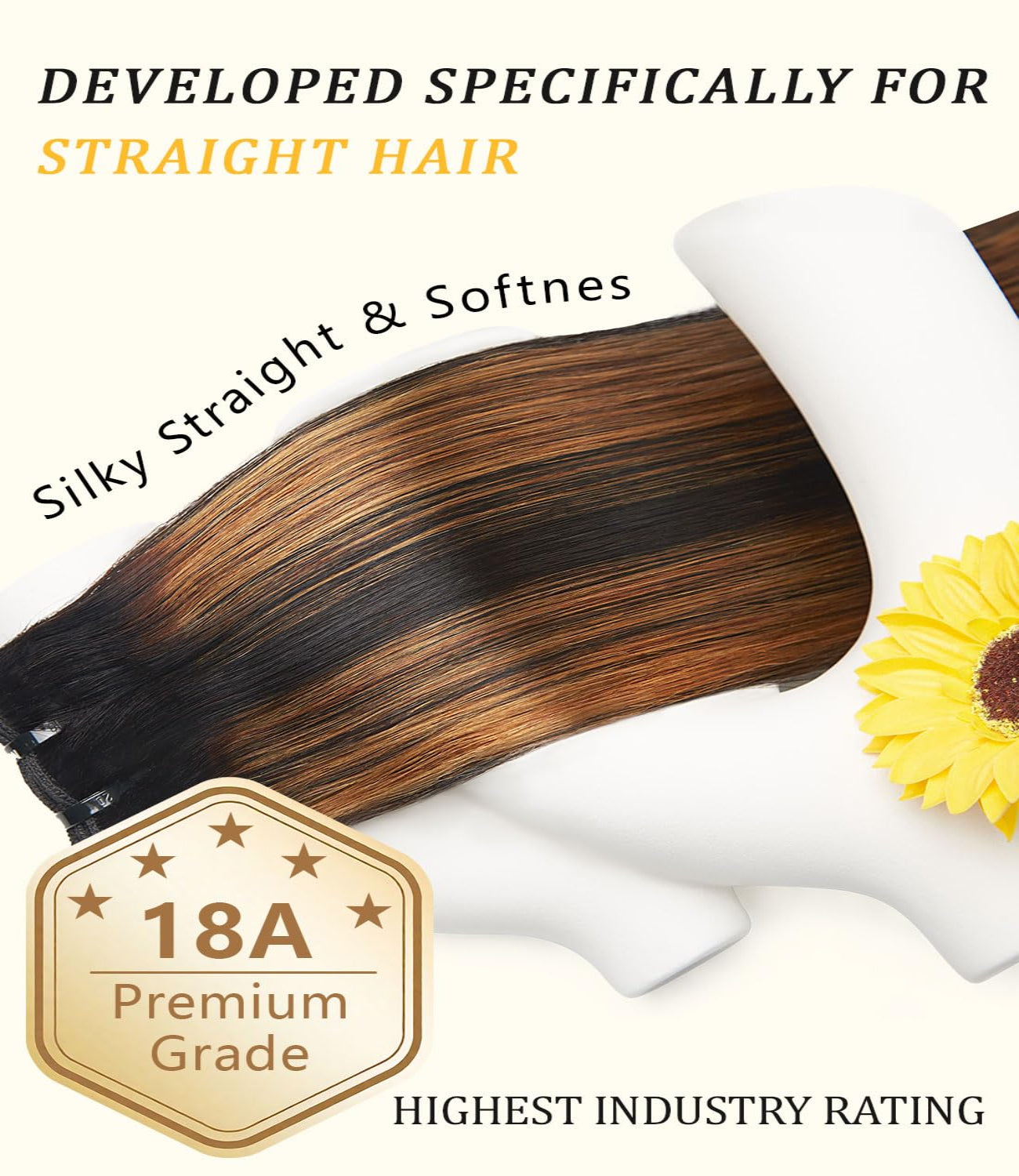 mlip Raw Indian Hair Bundle Straight, Enhanced Quality Bundle, 18A Virgin Hair, No Tangle Shedding, Triple the Lifespan, Keep Texture Silky Soft After Multiple Washes, Highlight Color