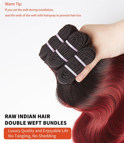 MLIP Raw Indian Human Hair Body Wave Bundles, 3X Longer Lifespan,100% Unprocessed Raw Hair, No Tangle & Shedding, Silky Soft After Multiple Washes, 1B99J Color