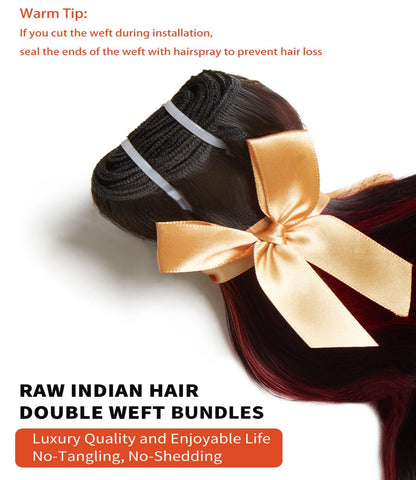MLIP Raw Indian Human Hair Body Wave Single Bundles, 3X Longer Lifespan,100% Unprocessed Raw Hair, No Tangle & Shedding, Silky Soft After Multiple Washes, P1B99J Color