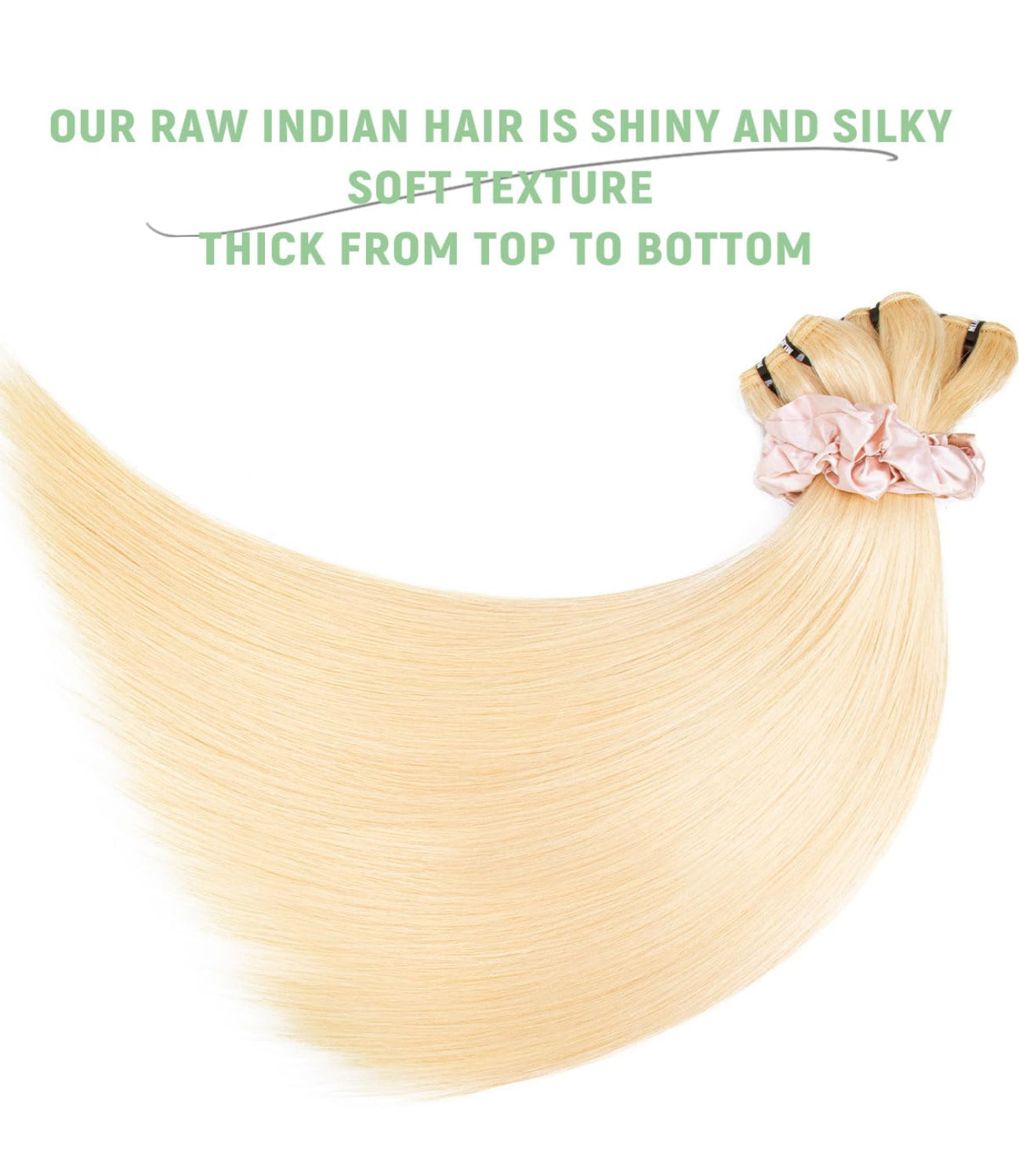 MLIP Raw Bundles Human Hair Straight, No Tangle Shedding, Keep Texture Silky Soft After Multiple Washes, 16A Raw Indian Hair Bundles, 3X Longer Lifespan Blonde Color