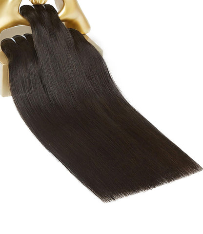 MLIP Raw Bundles Human Hair Straight, No Tangle Shedding, Keep Texture Silky Soft After Multiple Washes, 16A Raw Indian Hair Bundles, Triple Lifespan 3X