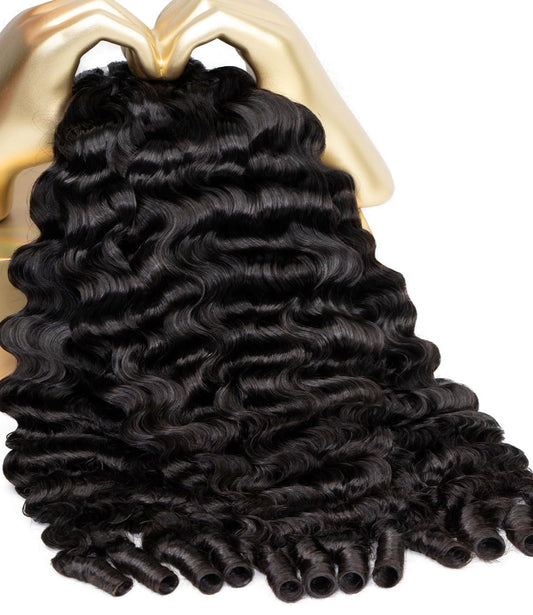 Mlip Premium Burmese Curly Bundles Human Hair Natural Black - 100% Raw Virgin Hair, 3X More Durable & Tangle-Free for Women Sew-In Weaves | Luxury Hair Solutions