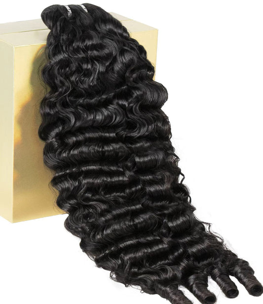 Mlip Premium Burmese Curly Bundles Human Hair Natural Black - 100% Raw Virgin Hair, 3X More Durable & Tangle-Free for Women Sew-In Weaves | Luxury Hair Solutions