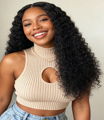 Mlip Premium Burmese Curly Bundles Human Hair Natural Black - 100% Raw Virgin Hair, 3X More Durable & Tangle-Free for Women Sew-In Weaves | Luxury Hair Solutions