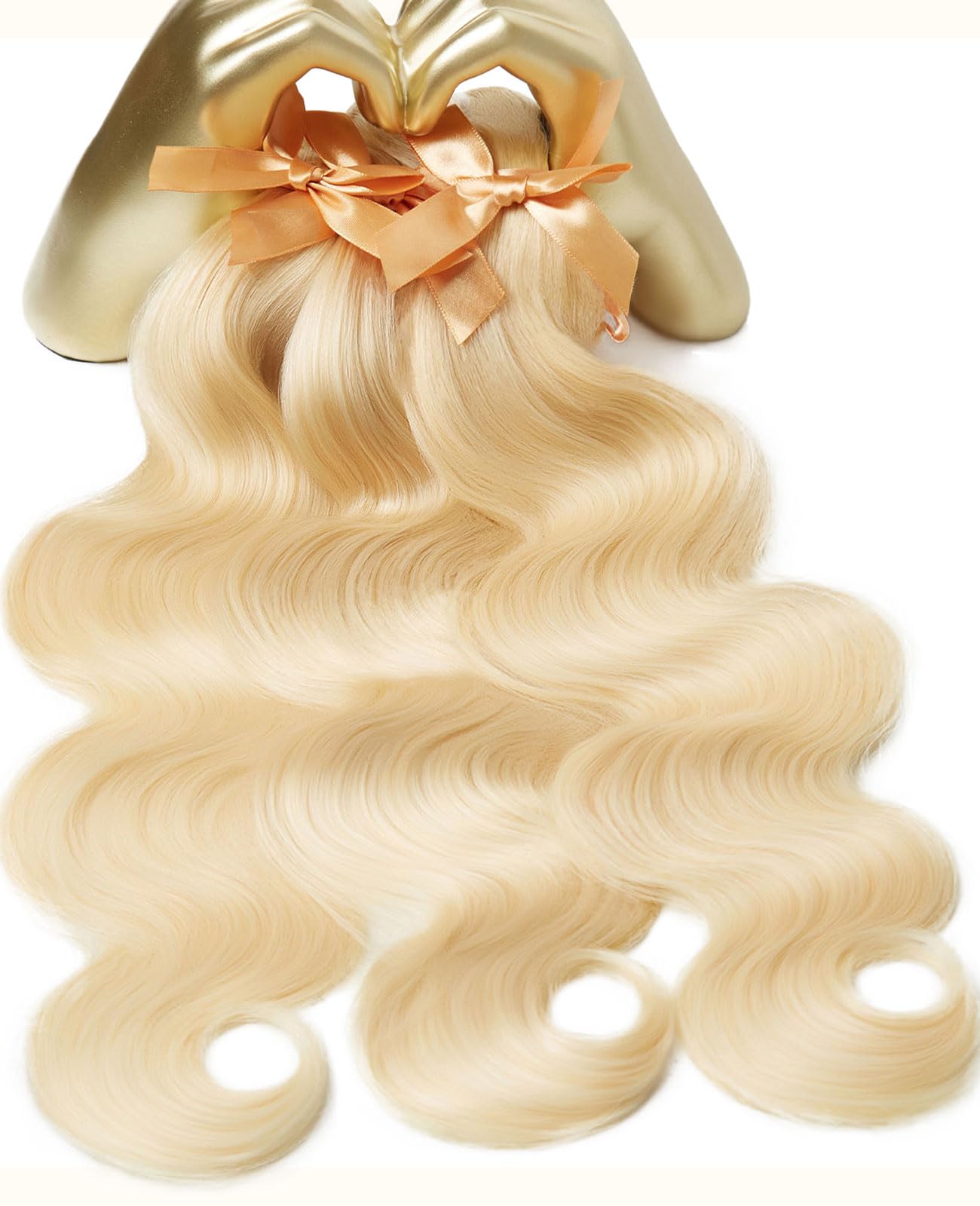 MLIP Raw Indian Human Hair Body Wave Bundles 3X Longer Lifespan 100% Unprocessed Raw Hair No Tangle & Shedding Silky Soft After Multiple Washes 613 Color