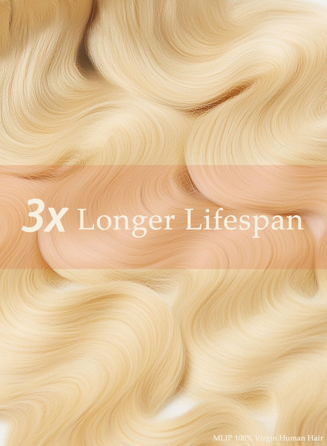 MLIP Raw Indian Human Hair Body Wave Bundles 3X Longer Lifespan 100% Unprocessed Raw Hair No Tangle & Shedding Silky Soft After Multiple Washes 613 Color