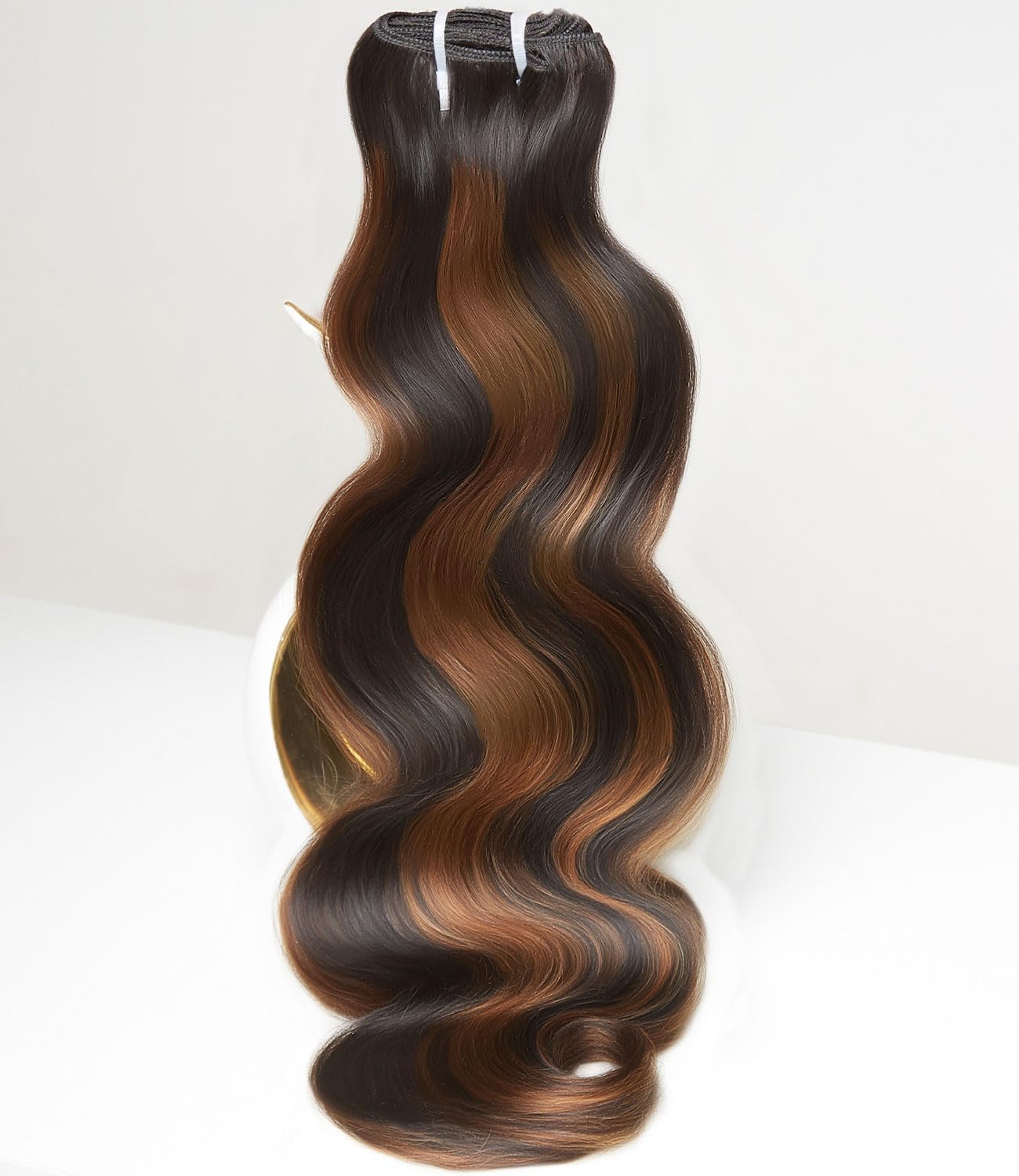 MLIP Raw Indian Human Hair Body Wave Bundles 3X Longer Lifespan 100% Unprocessed Raw Hair, No Tangle & Shedding Silky Soft After Multiple Washes Brown Highlight Color