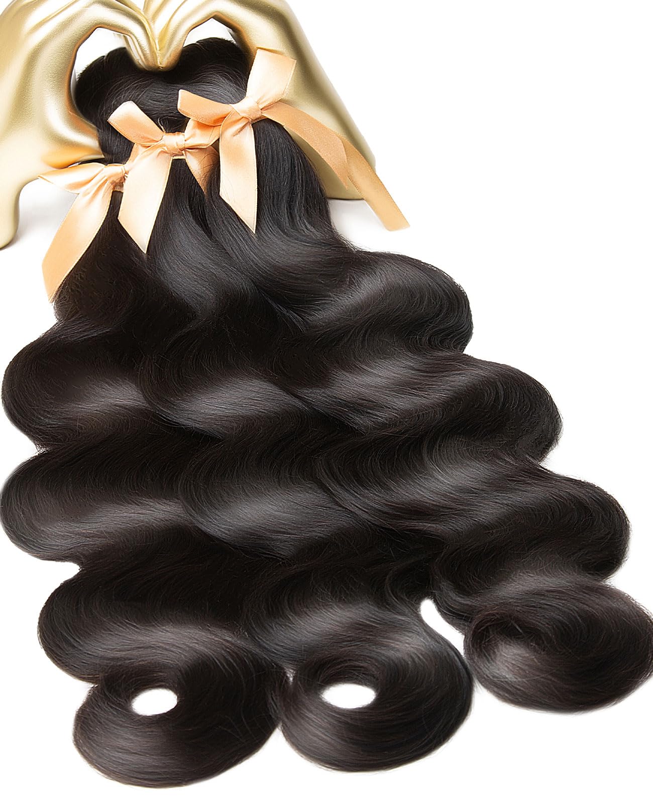 MLIP Raw Indian Human Hair Body Wave 3 Bundles 3X Longer Lifespan 100% Unprocessed Raw Hair No Tangle & Shedding Silky Soft After Multiple Washes Natural Color 16 18 20 Inches