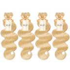 MLIP 4 Bundles Raw 15A Indian Hair Natural Black Brown Highlight 613 Blonde Body Wave 100% Virgin Hair Blundes