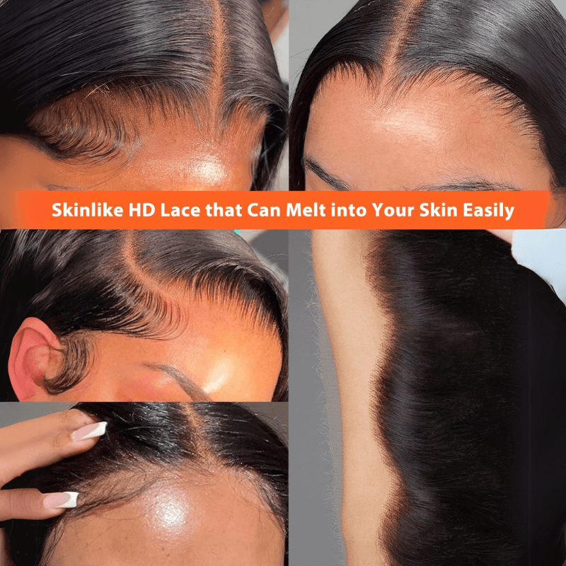 MLIP 5x5/13x6 HD Lace Frontal With 3 Bundles Black Brown Highlight Body Wave 100% Raw Hair Bundles