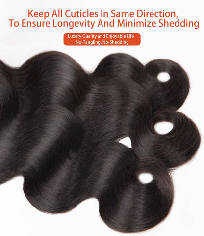MLIP Raw 15A Indian Hair Natural Black Brown Highlight Body Wave 100% Virgin Hair Bundles
