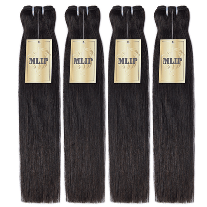 MLIP 4 Bundles Raw 15A Indian Hair Natural Black Highlight Brown Straight 100% Virgin Hair Bundles