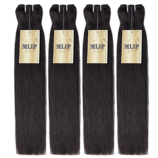 MLIP 4 Bundles Raw 15A Indian Hair Natural Black Highlight Brown Straight 100% Virgin Hair Bundles
