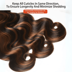 MLIP Raw 15A Indian Hair Natural Black Brown Highlight Body Wave 100% Virgin Hair Bundles