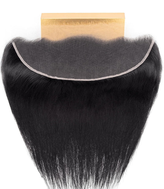 Mlip 13x4 HD Lace Frontal Straight, 0.10mm Ultra Thin Invisible Swiss Lace, Skinlike Real HD Lace Melt into Skin Perfectly, Pre-plucked Natural Hairline, Raw Indian Human Hair Natural Color