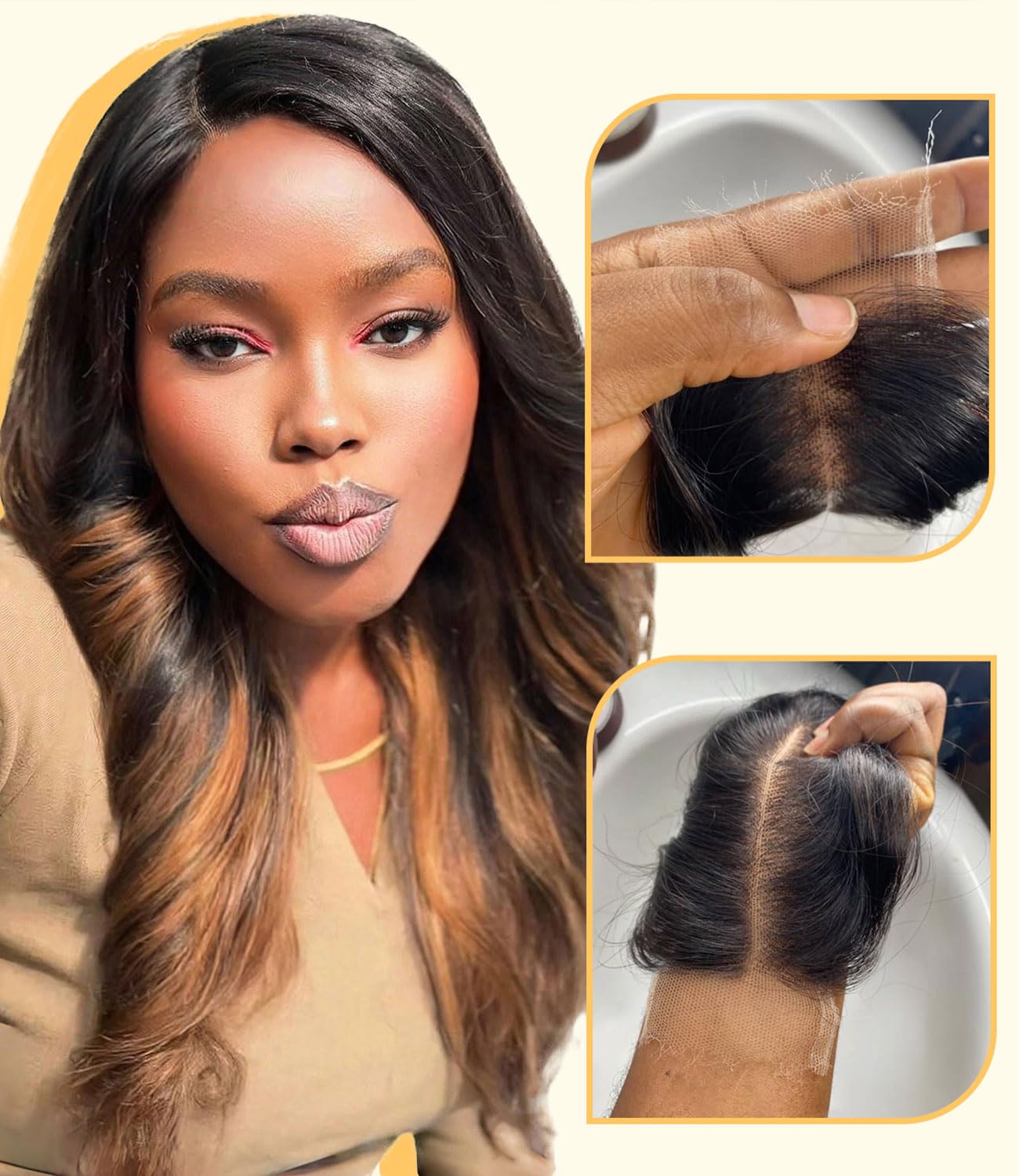 Mlip 13x6 HD Lace Frontal Body Wave, 0.10mm Ultra Thin Invisible Swiss Lace, Skinlike Real HD Lace Melt into Skin Perfectly, Pre-plucked Natural Hairline, Raw Indian Human Hair Natural Color