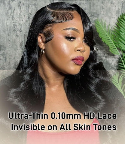 Mlip 4x4 HD Lace Closure Straight, 0.10mm Ultra Thin Invisible Swiss Lace, Skinlike Real HD Lace Melt into Skin Perfectly, Pre-plucked Natural Hairline, Raw Indian Human Hair Natural Color