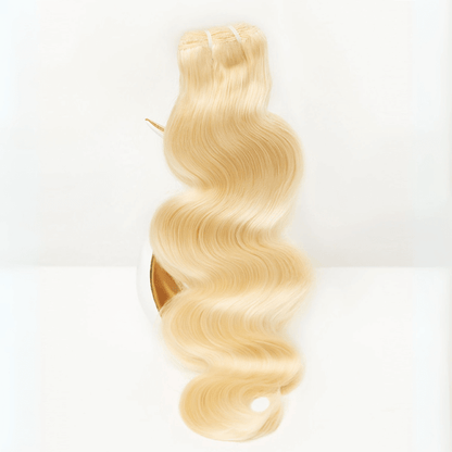 MLIP 4 Bundles Raw 15A Indian Hair 3 Natural Black With 1 #613 Blonde Body Wave  100% Virgin Hair Bundles
