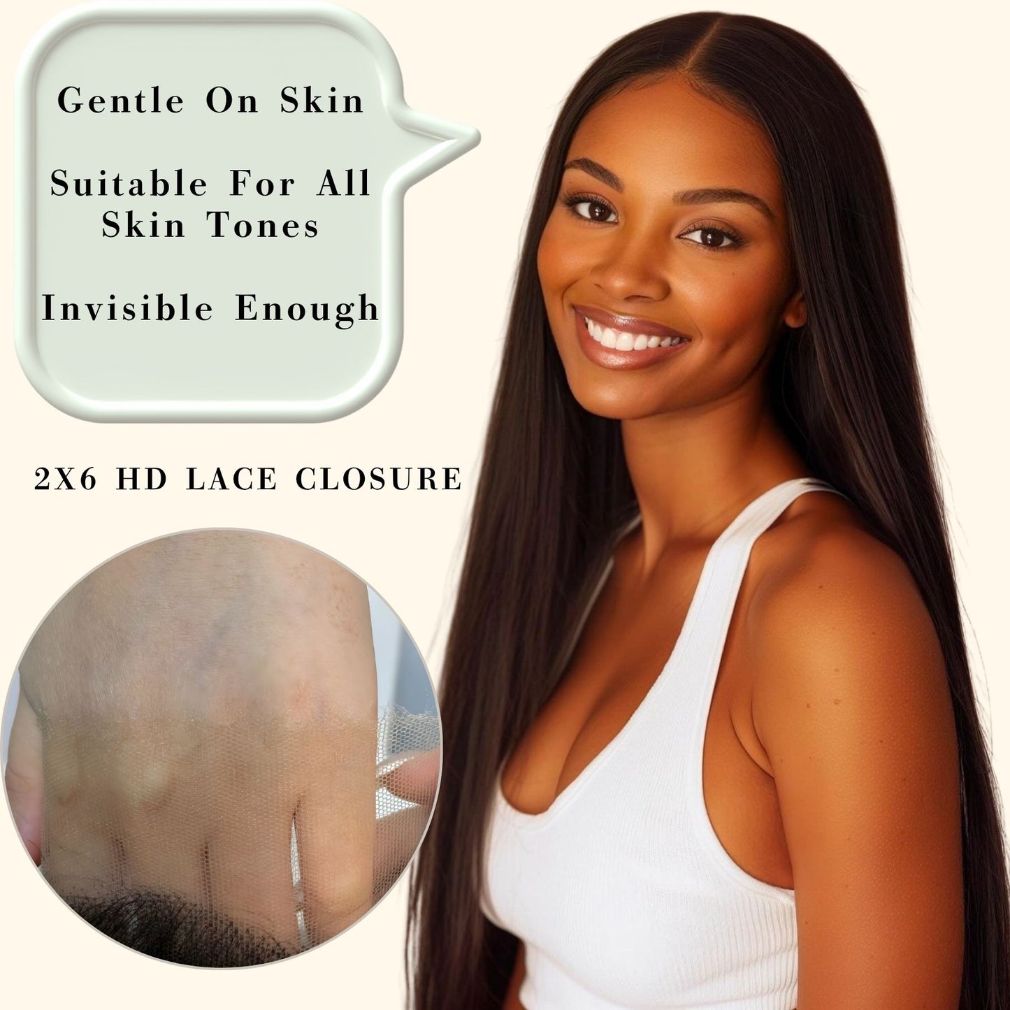 Mlip 2X6 HD Invisible Swiss Lace Pre-plucked Closure Natural Hairline Body Wave Raw Hair HD Lace Closure