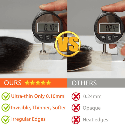 Mlip 13x6/5x5 HD Invisible Swiss Lace Pre-plucked Closure Natural Hairline Body Wave Raw Hair HD Lace Closure